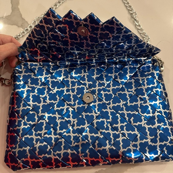 Stylish Blue and Silver Quilted-Style Women's Bag - Picture 2 of 5